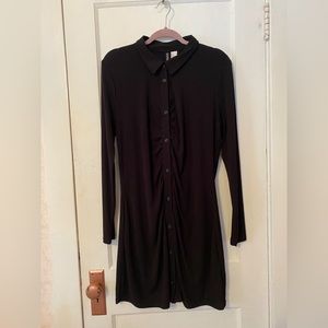 H&M ruched button up dress